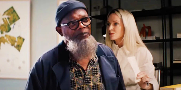 Legendary Stars Samuel L Jackson and Uma Thurman Reunite with Unmatched Chemistry in Mind-Blowing Kill Room Trailer!