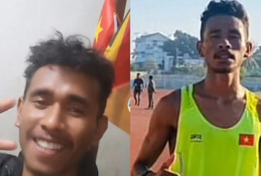 VĐV Timor Leste ghi điểm ấn tượng với hình ảnh phòng tập luyện trang trọng, mặc áo Việt Nam