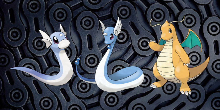 Unbelievable Transformation: Dratini Evolutionary Line Crafted with Ingenious Bike Chains