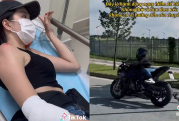 Ngọc Trinh chia sẻ khoảnh khắc hấp dẫn khi vừa tạo dáng vừa lái moto, lên tiếng xác nhận sai sót