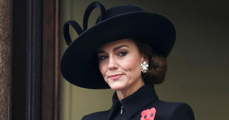 Princess Kate Channels Queen Elizabeth with Pearl Brooch Earrings on Remembrance Sunday