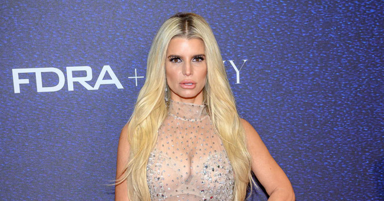 Jessica Simpson Stuns in Dazzling Sheer Gown as She Graciously Receives Icon Award