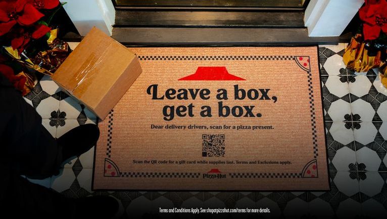 Pizza Hut Honors Delivery Drivers with QR Code Welcome Mat and Complimentary Pizza