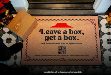 Pizza Hut Honors Delivery Drivers with QR Code Welcome Mat and Complimentary Pizza