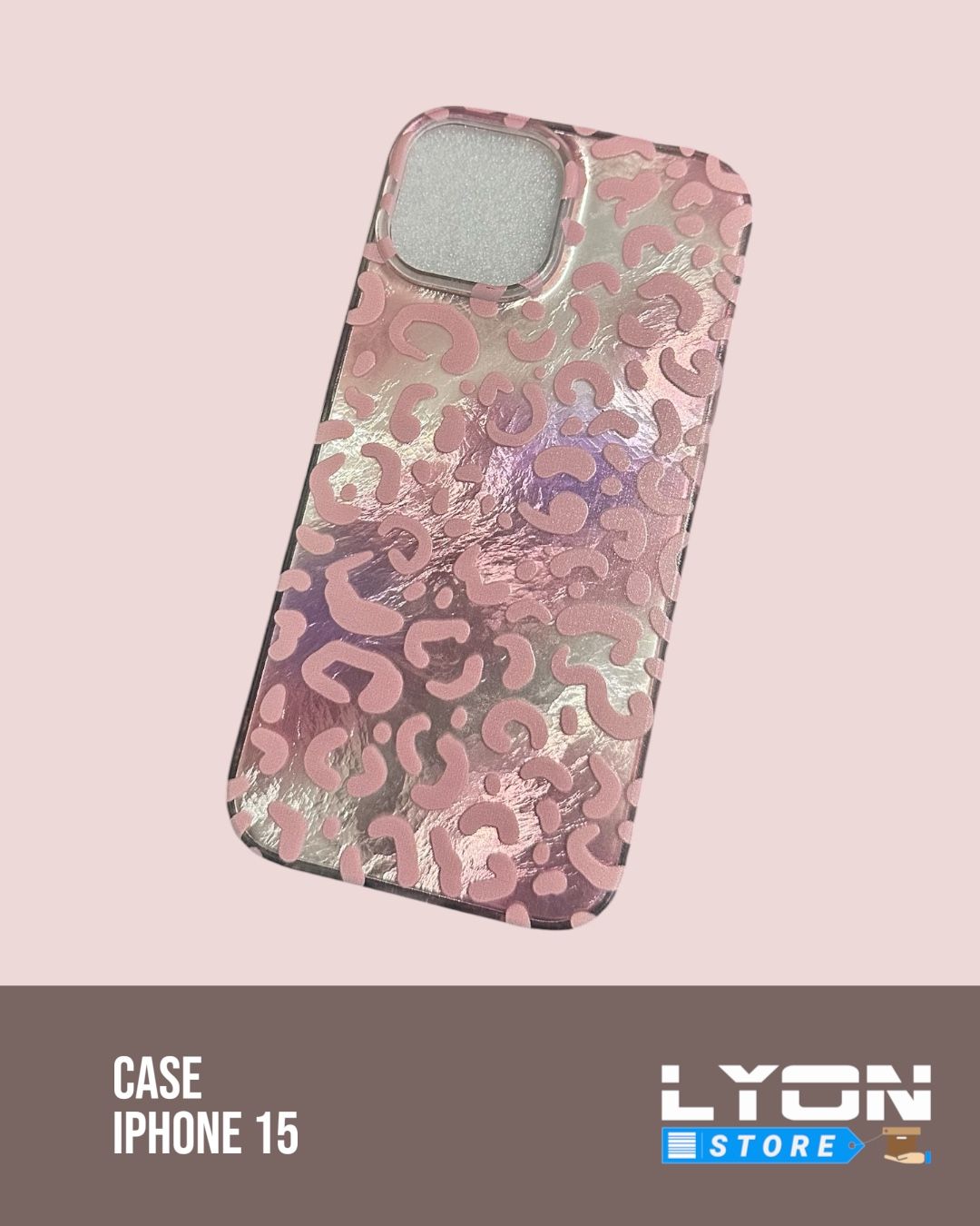 Forro Leopardo Rosado iphone 15