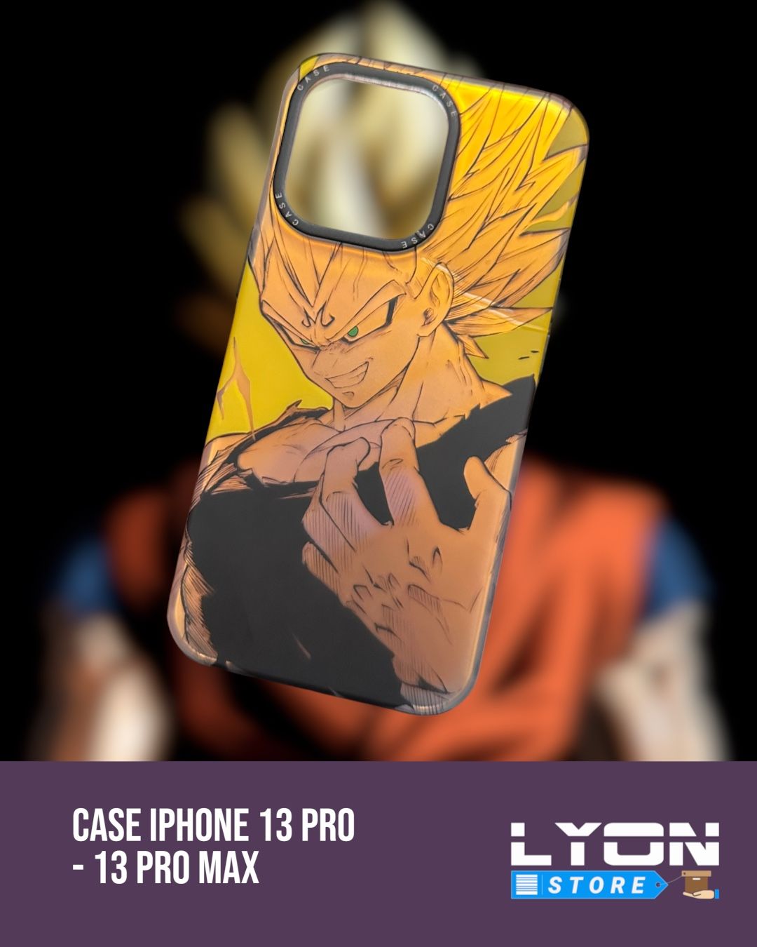 Forro de Goku en amarillo de iphone 13 pro y 13 pro max 