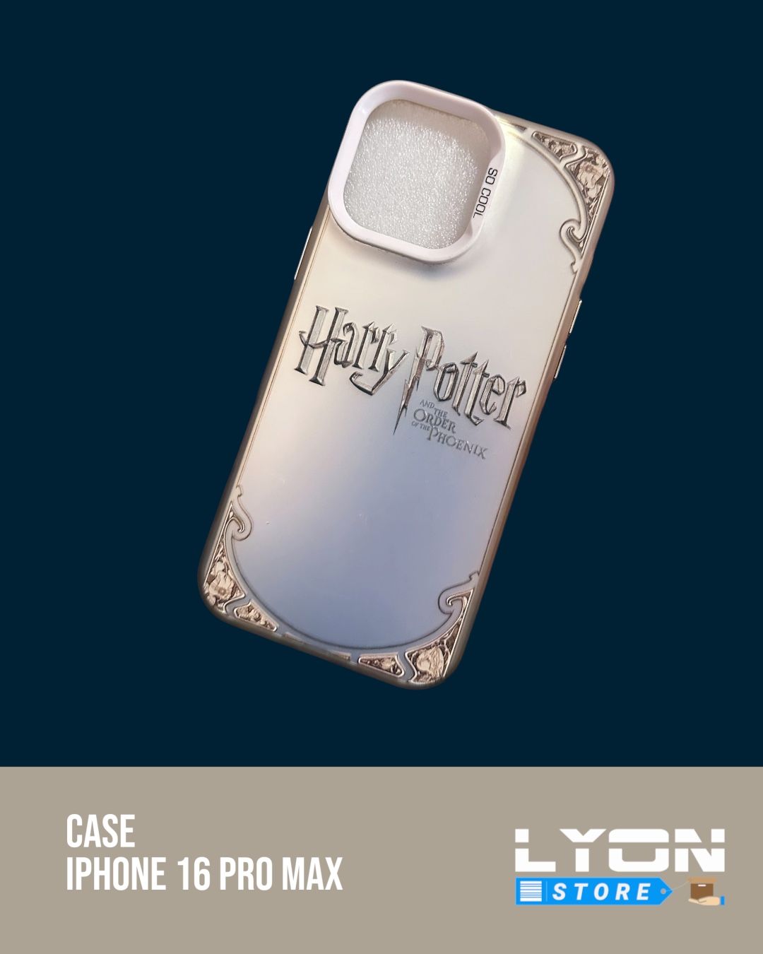 Forro Harry potter plateado iphone 16 pro max