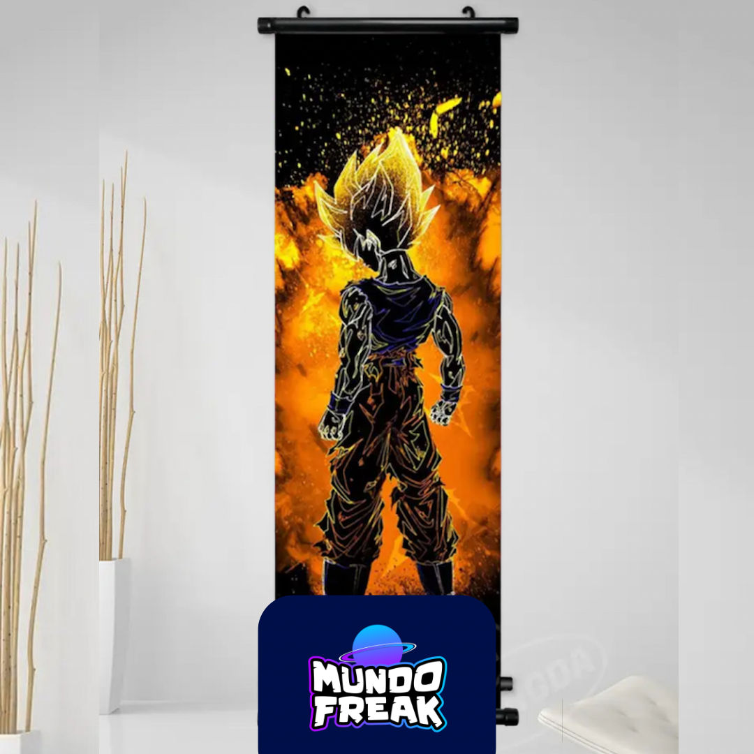 Pergamino Dragon Ball goku sayayin 2 naranja  20x60