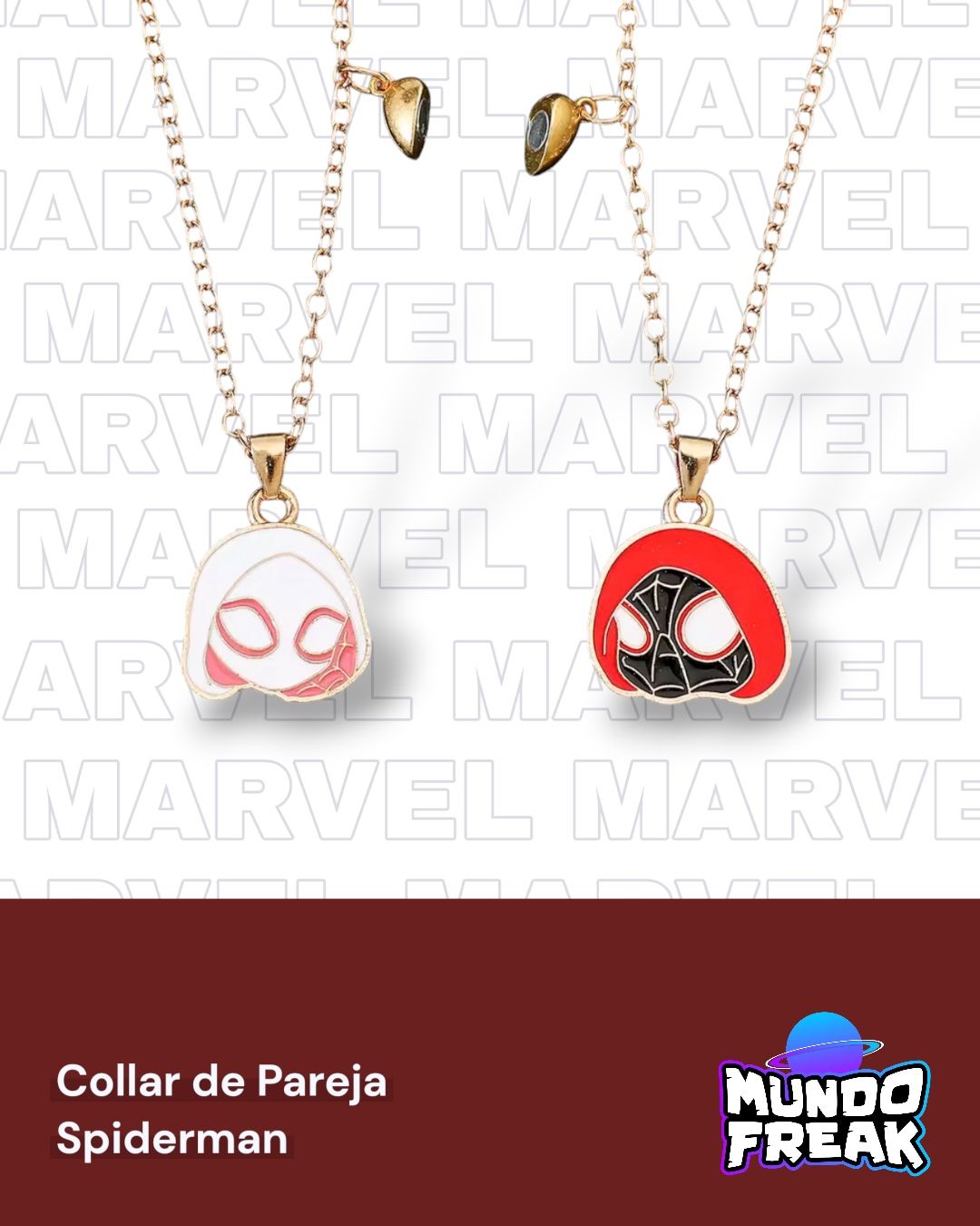 Collar de pareja Spider-Man animado