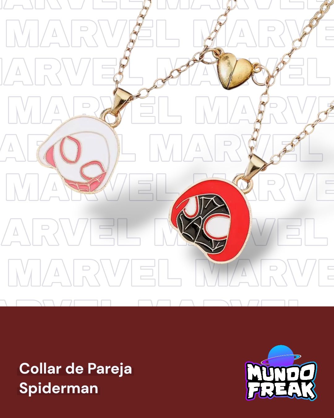 Collar de pareja Spider-Man animado