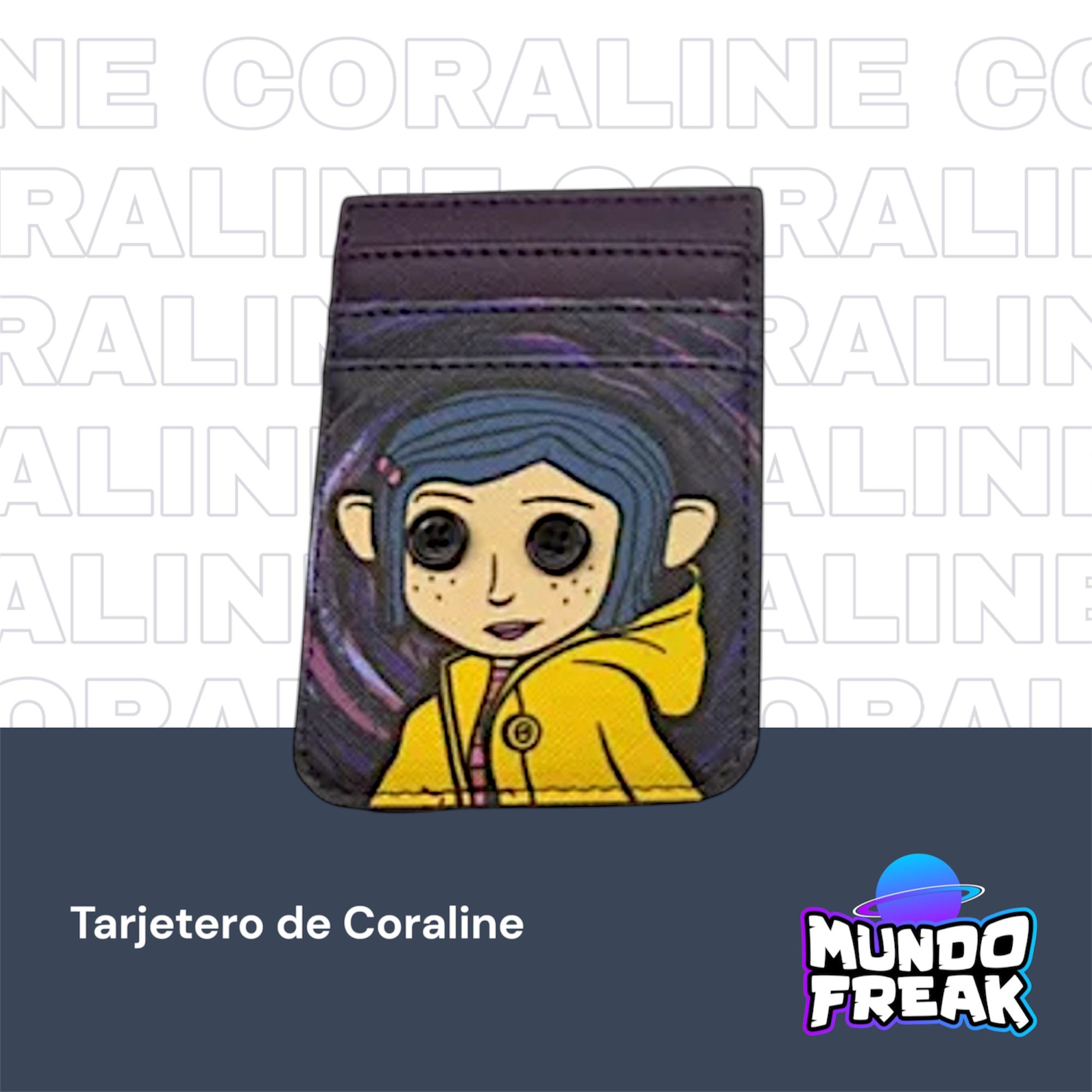 Tarjetero de Coraline morado