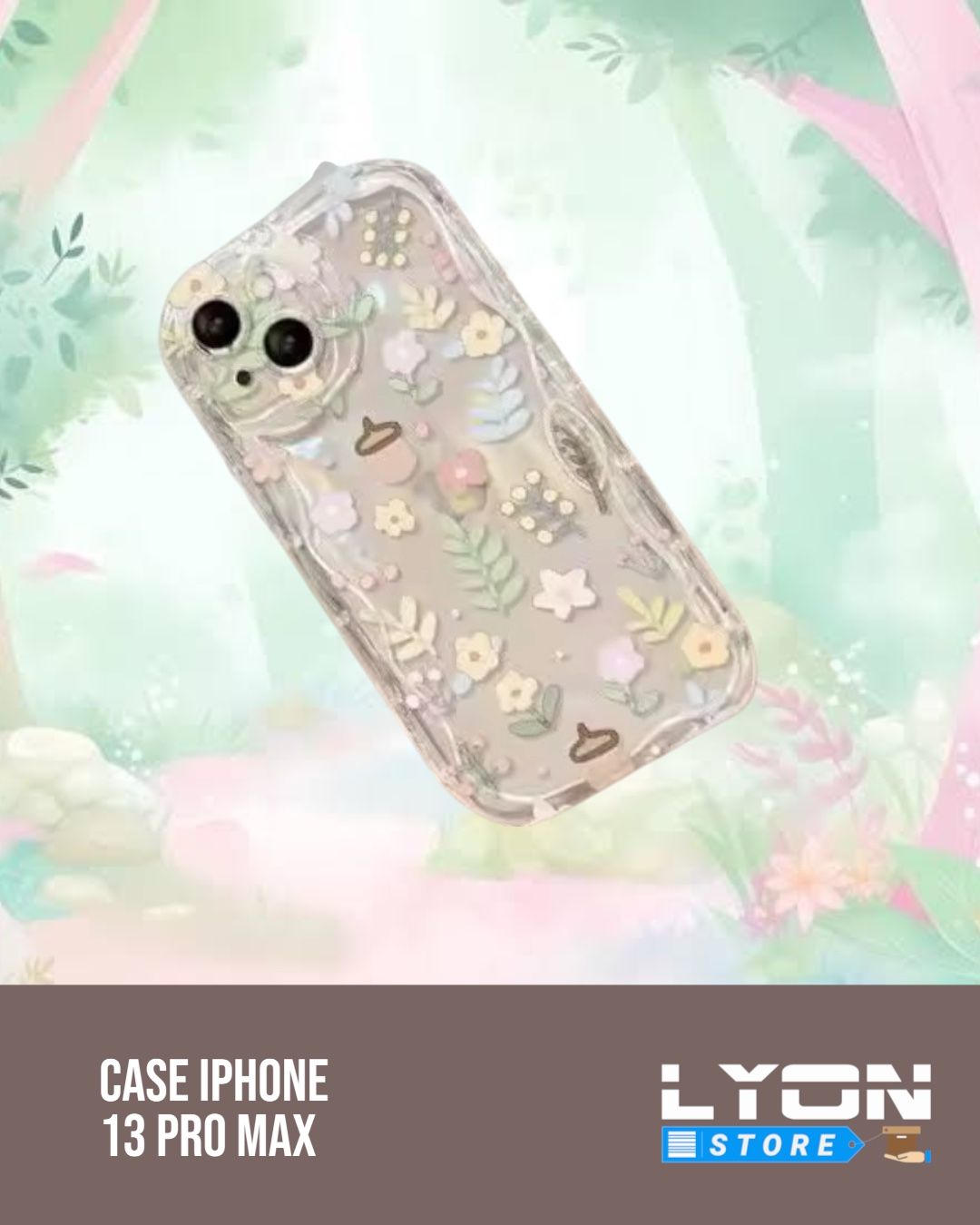 Forro de floresitas de iphone 13 pro max 