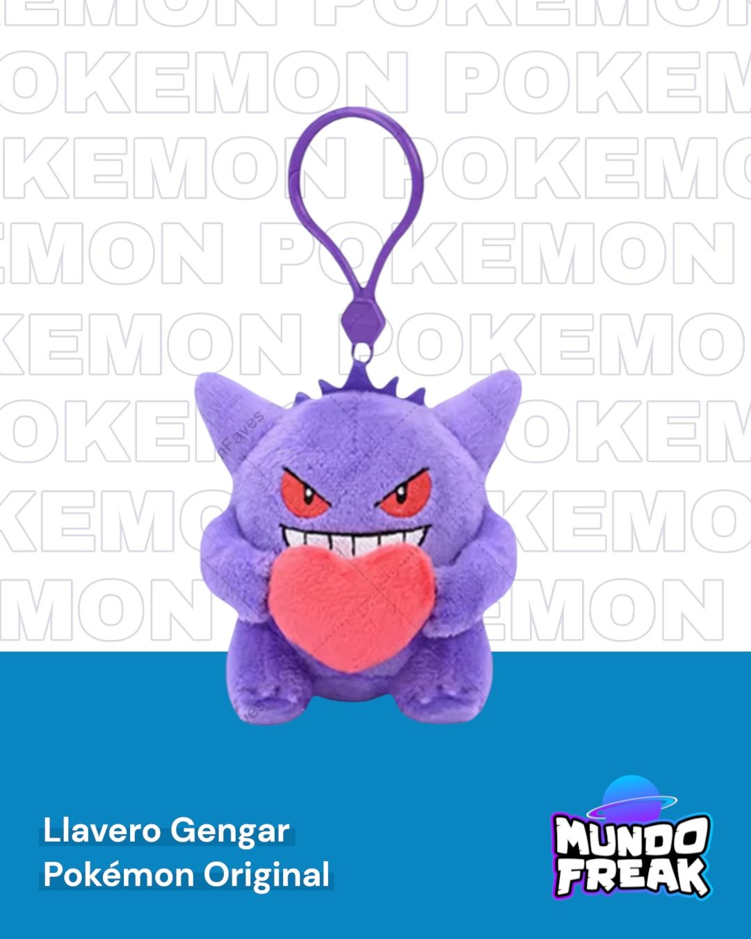 Llavero de Gengar Pokemon  con Corazon 