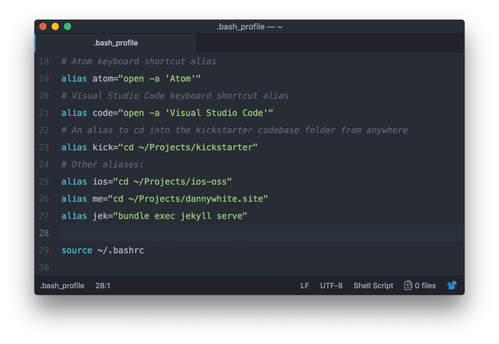 A screenshot of the Atom text editor