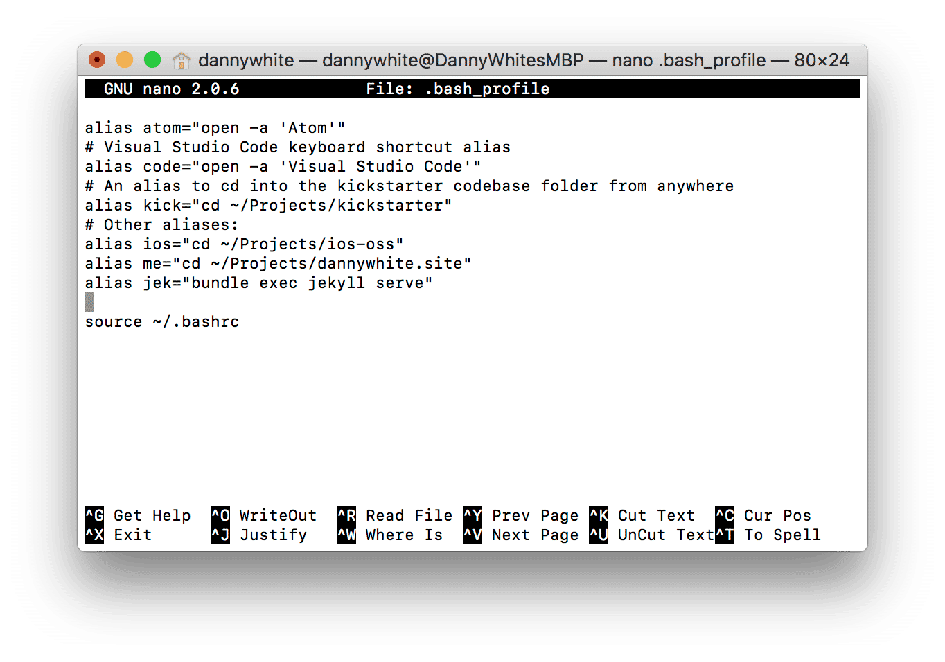 A screenshot of the macOS Terminal