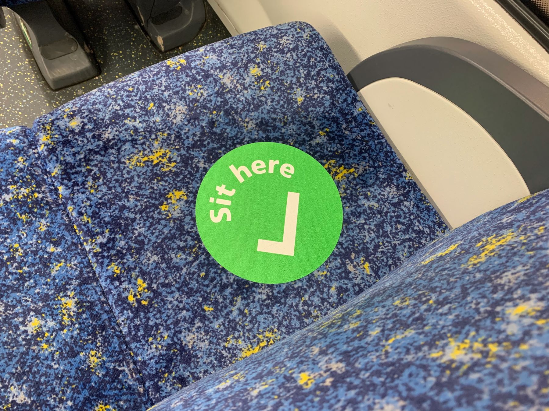 Coronavirus public safety signage inside a Sydney train