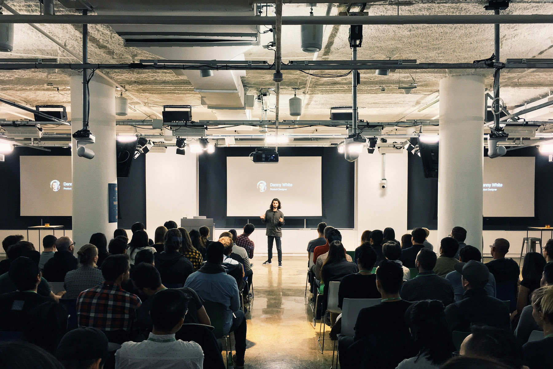 Danny giving a presentation at Facebook NY