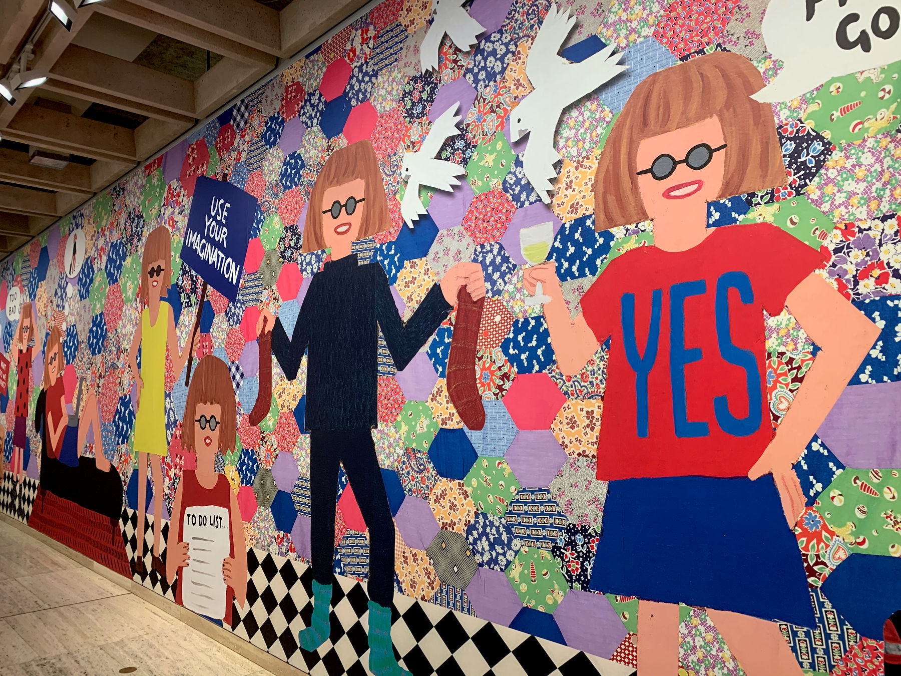 A mural wall at the art gallery