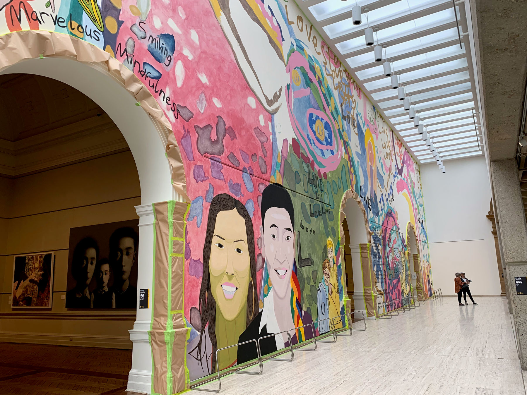 A mural wall at the art gallery