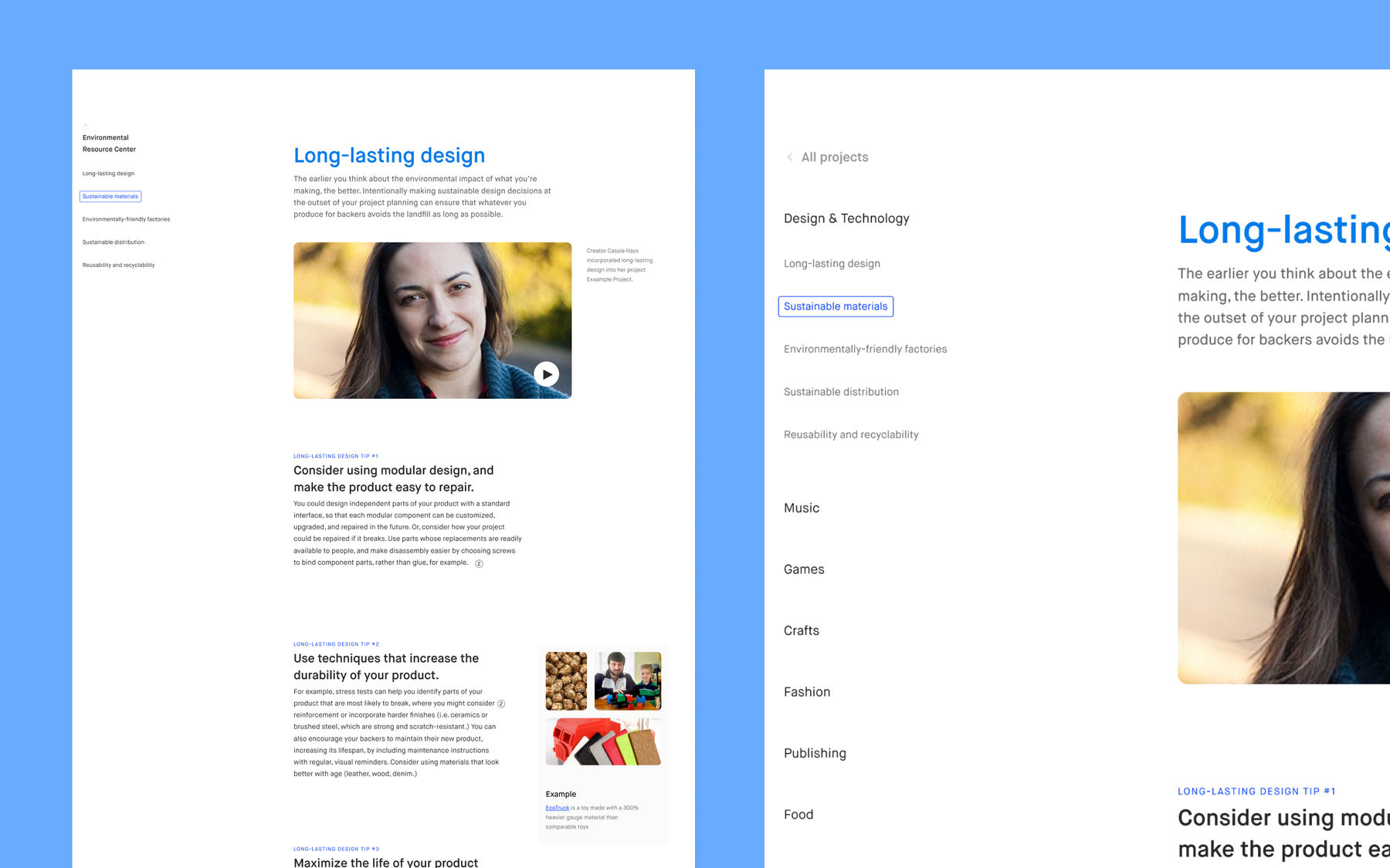 Two digital mockups next to each other