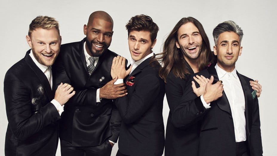 The Fab Five from Queer Eye, all posing for a photo