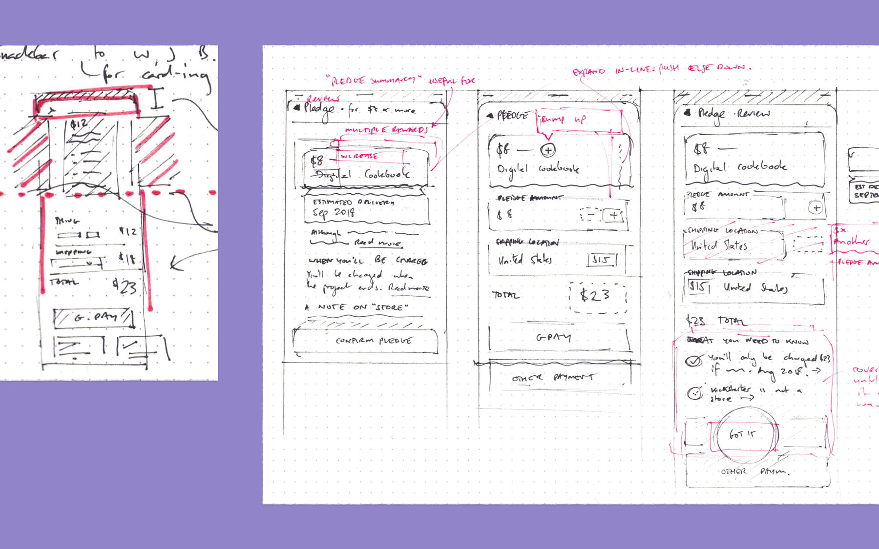 Two hand-drawn sketches