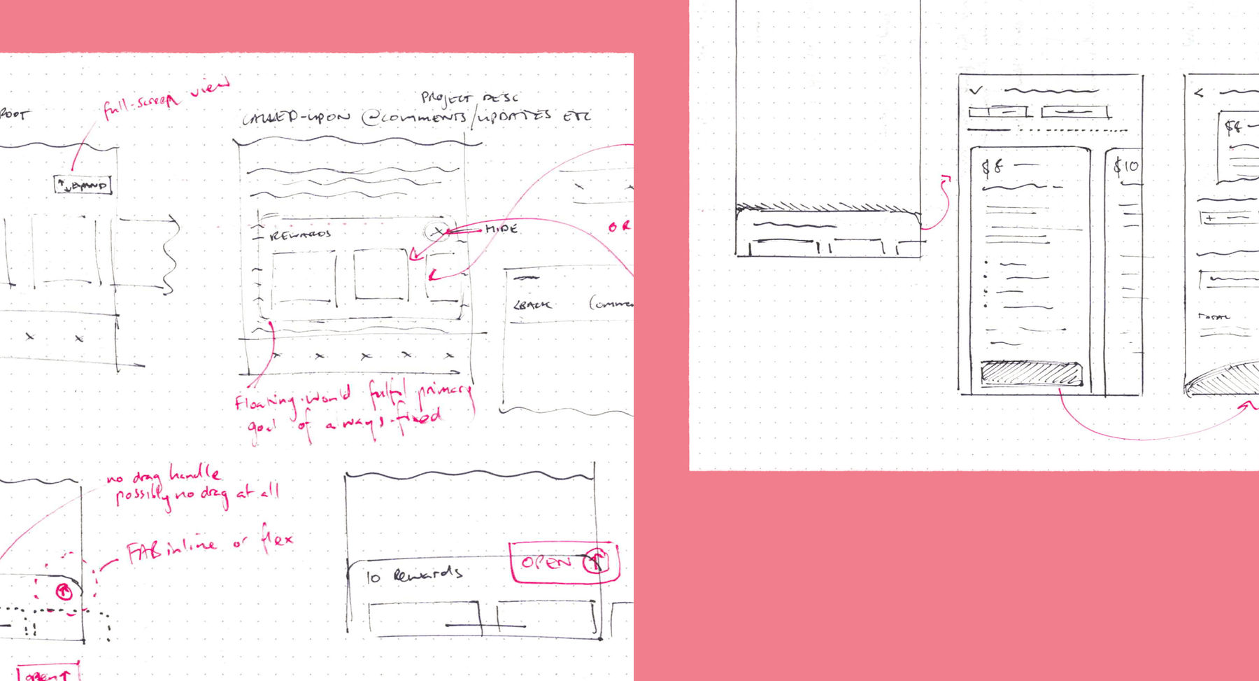 Two hand-drawn sketches
