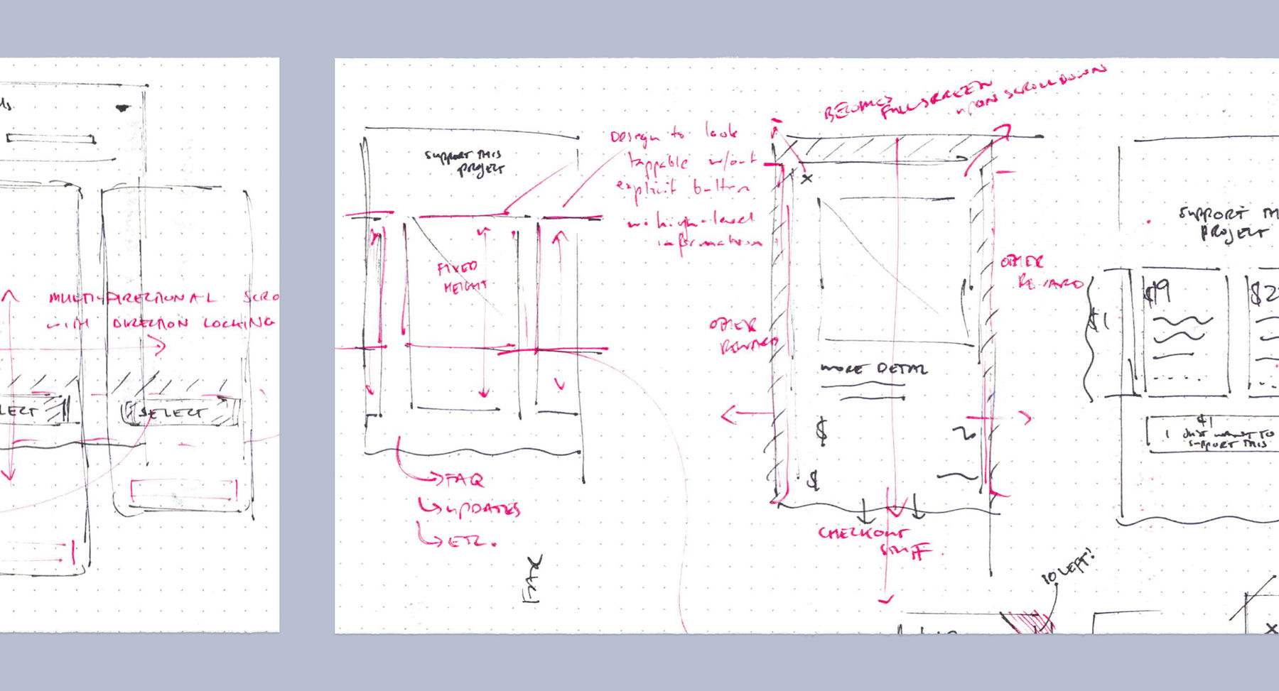Two hand-drawn sketches