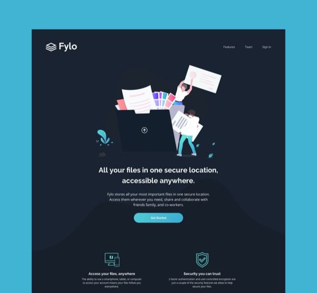 Fylo landing page