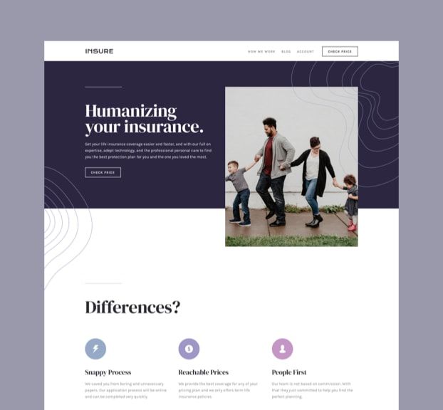 Insure landing page