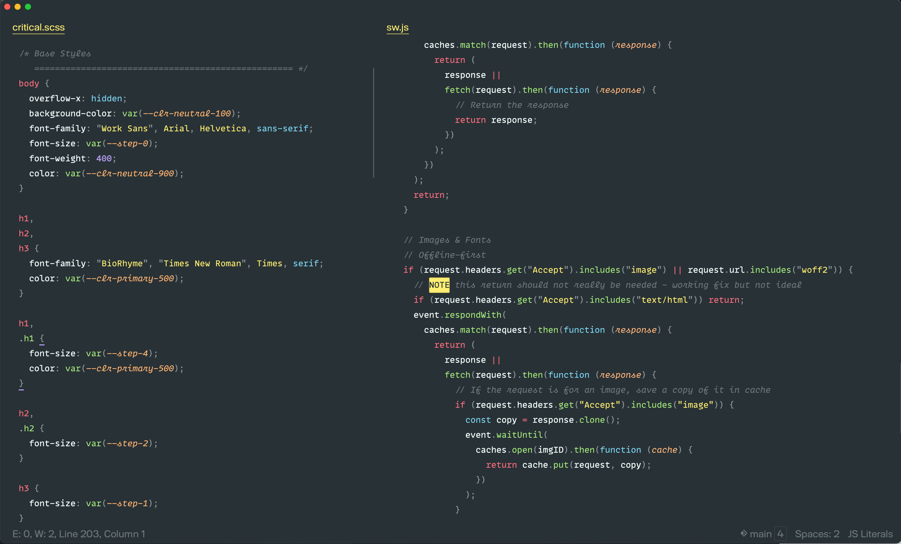 A screenshot of my Sublime Text editor