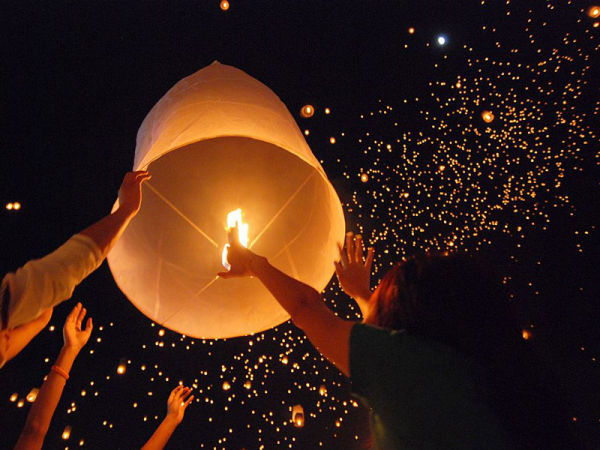 Chinese shop lantern fire