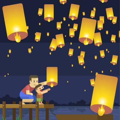 Sky Lantern | Utah Sparklers Orange