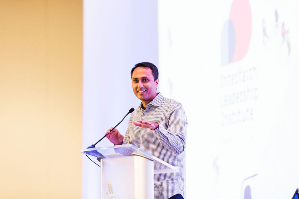 Eboo Patel delivering speech at the 2019 ILI.