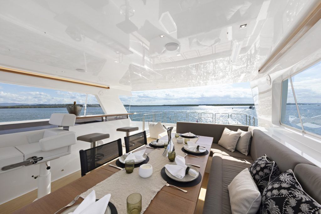 power catamaran charter flybridge