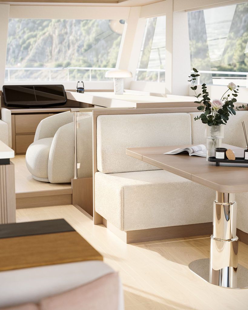 ILIAD Catamarans 53F interior salon Baz Yacht Design