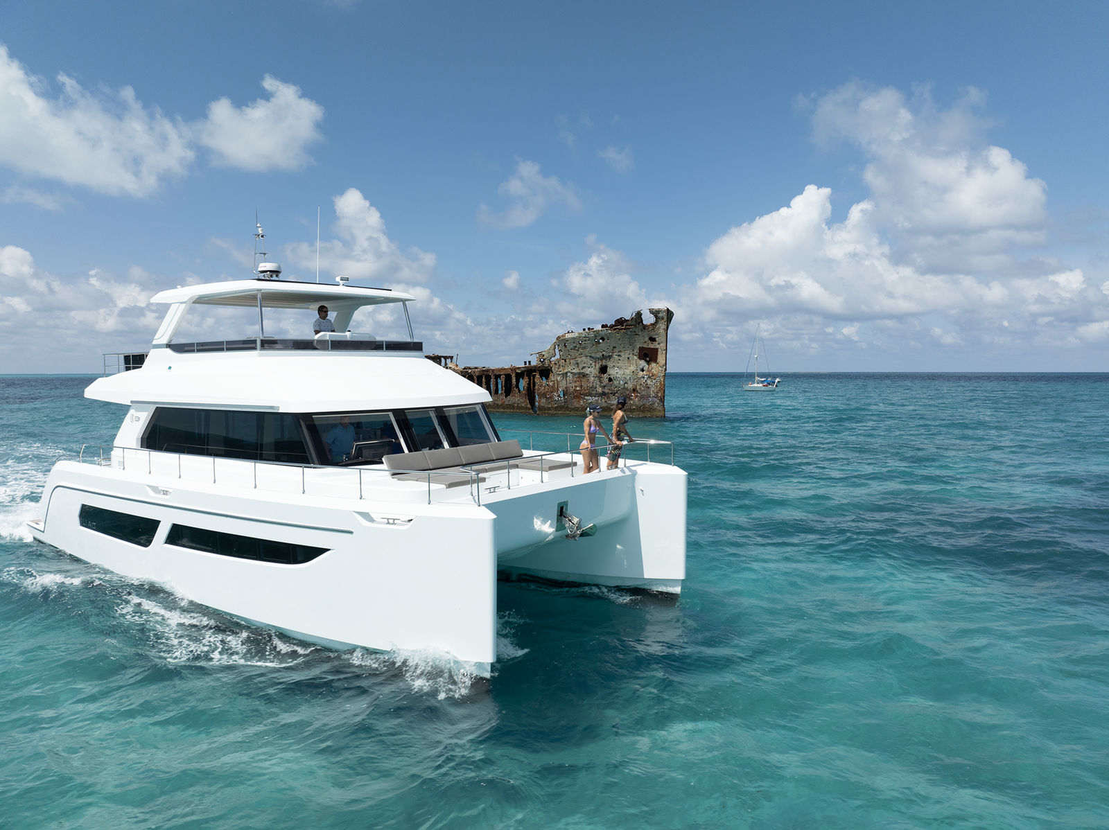 ILIAD Catamarans 53F power catamaran cruising Bahamas