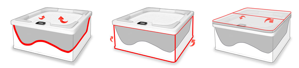 potrójna niecka wanny jakkuzi