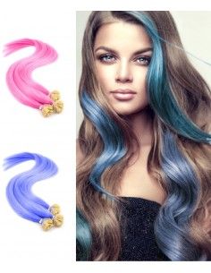 Extension kératine cheveux naturels couleurs flashy