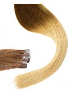Extensions adhésives tie and dye chatain