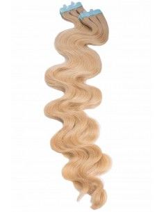 Extensions adhésives ondulées blond caramel