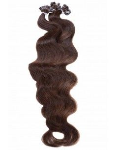 Extensions de Cheveux à Chaud ondulés Marron