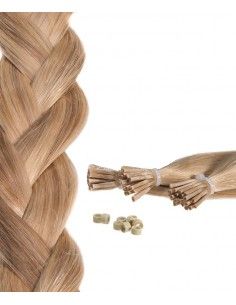 extensions à froid méchée Châtain Doré Bronde