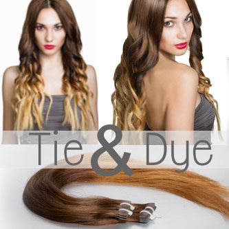 extensions de cheveux adhésives tie and dye