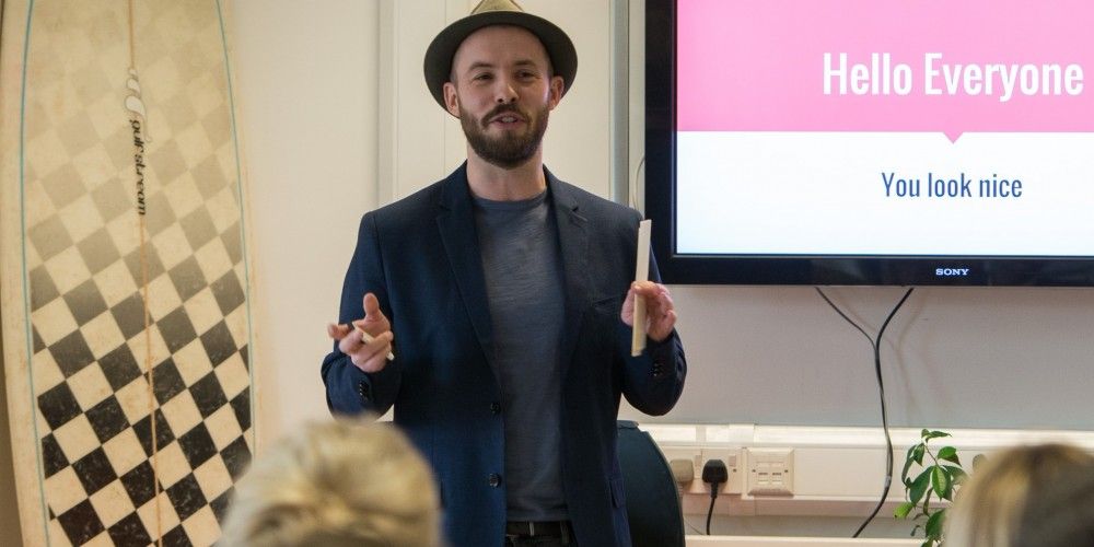 Tales from the Factory Floor - 11-3-16 - Sarah McDowall-20 Andy Thorne at Factory Pattern Talking about User Experience