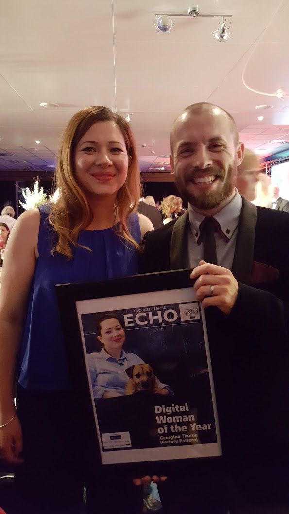Georgina Thorne and Andy Thorne - Proud of the Digital Woman of the Year Award 2016