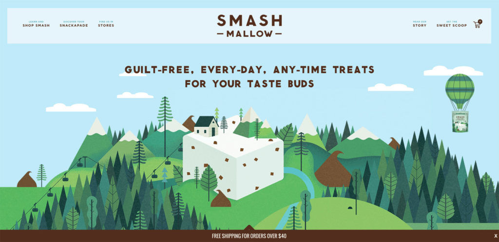 Embracing the cartoon ecommerce design smashmallow-ecom-inspo-2019