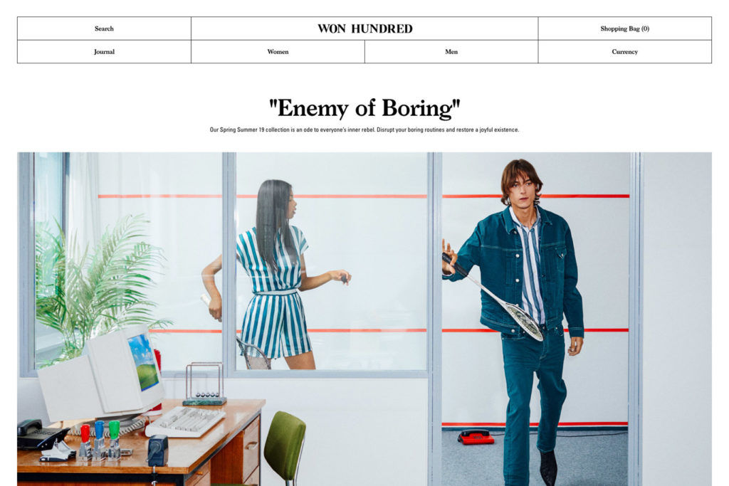 Not a boring design by Won Hundred won-hundred-ecom-inspo-2019
