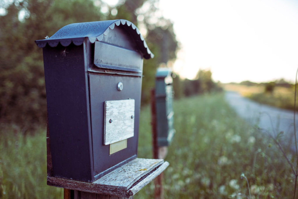 Postbox on a road