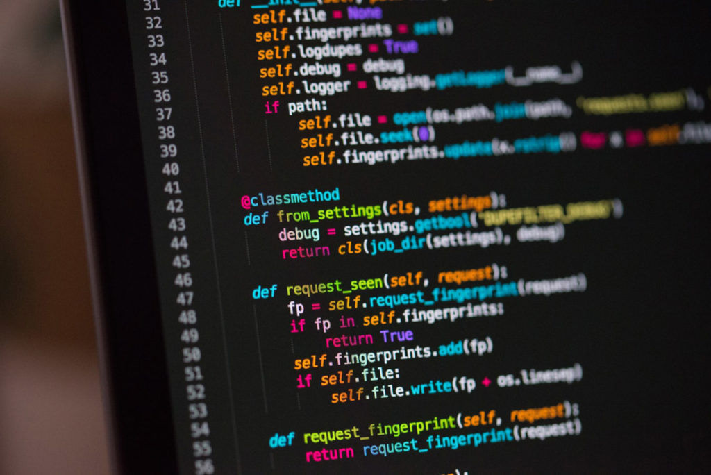 coding on a laptop screen